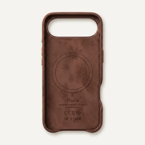 iPhone 17 Air MagSafe Uyumlu Premium Alcantara Dokulu Kılıf – Kahverengi