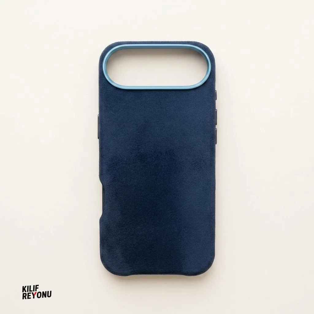 iPhone 17 Air MagSafe Uyumlu Premium Alcantara Dokulu Kılıf – Lacivert