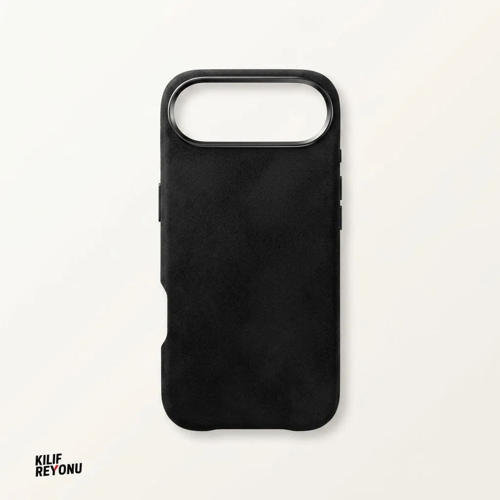 iPhone 17 Air MagSafe Uyumlu Premium Alcantara Dokulu Kılıf – Siyah