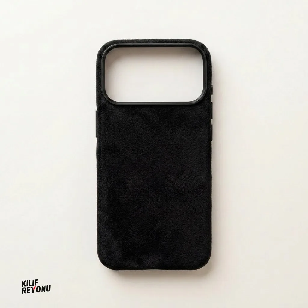 iPhone 17 Pro Max MagSafe Uyumlu Premium Alcantara Dokulu Kılıf – Siyah
