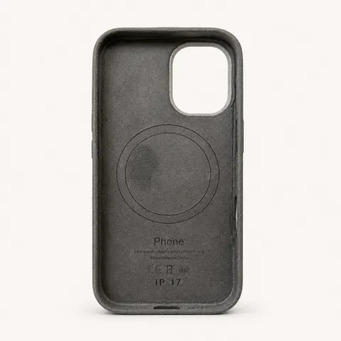 iPhone 17 MagSafe Uyumlu Premium Alcantara Dokulu Kılıf – Antrasit