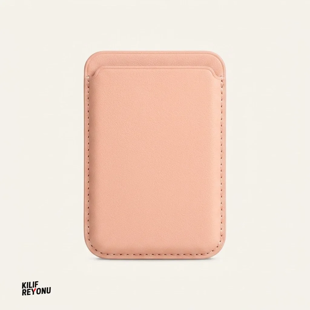 MagSafe Uyumlu Premium Deri Dokulu Kartlık – Pembe